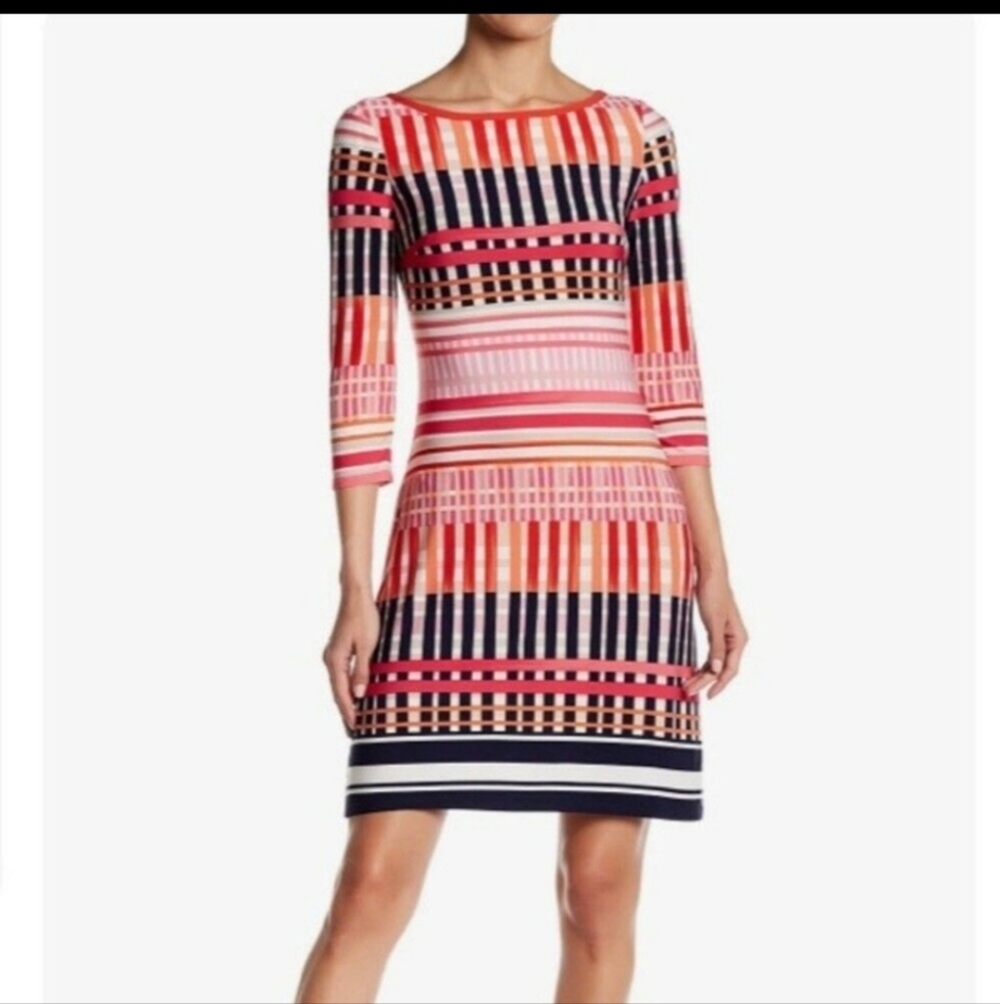 ELIZA J Printed Multicolored Shift Dress